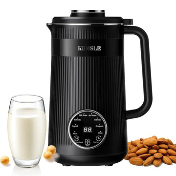 KIDISLE 8-In-1 Multifunctional Automatic Nut Milk Machine & Coffee Maker 32Oz Auto Self-Cleaning Delay Start Keep Warm Boil Water Stainless Steel Black/White - Kitchen Appliances
