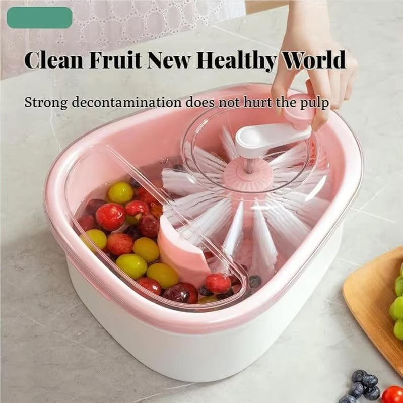 -FQYL Portable Fruit and Vegetable Washer with Brush, Fruit Washing Bowl for Easy Cleaning