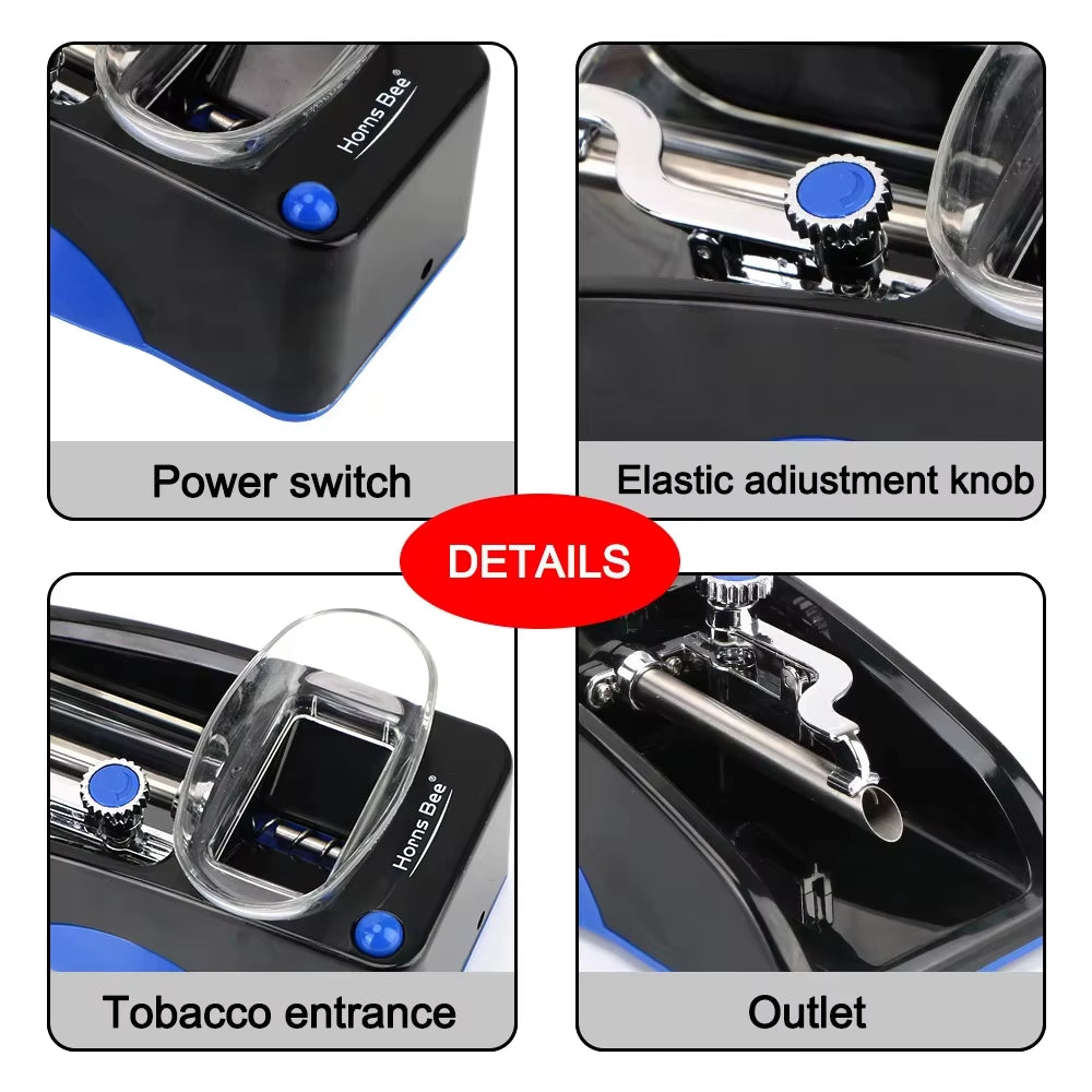 6.5/8Mm Cigarette Rolling Machine Electric Automatic Injector Maker Smoke Tool EU US Plug Tobacco Roller DIY Smoking Accessories