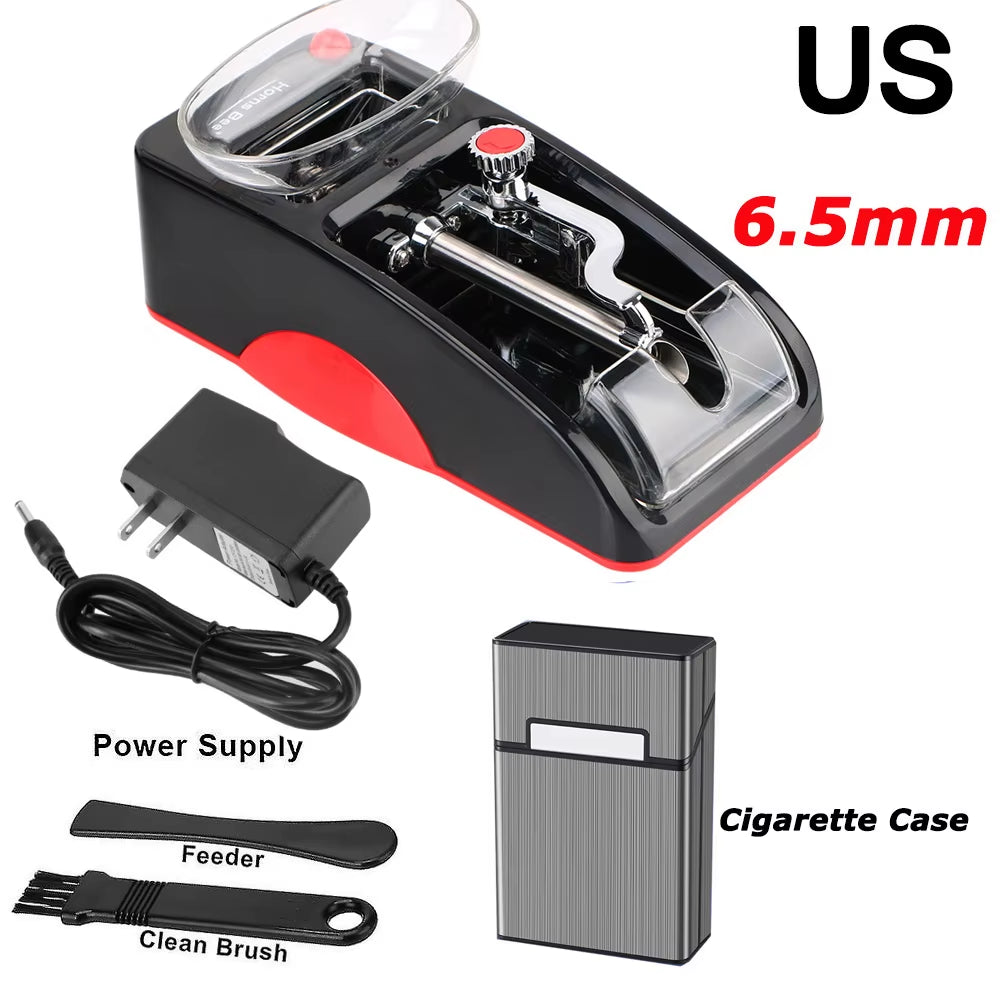 6.5/8Mm Cigarette Rolling Machine Electric Automatic Injector Maker Smoke Tool EU US Plug Tobacco Roller DIY Smoking Accessories