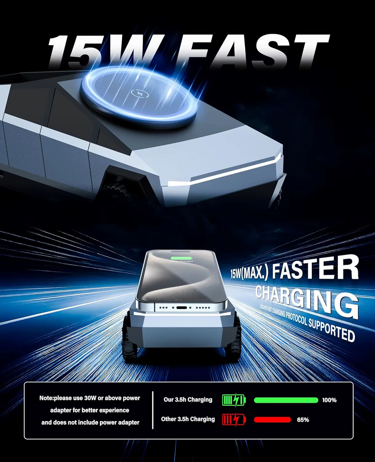 3 in 1 LED Light for Magsafe Charging Magnetic Fast Wireless Charger for Iphone 16/15/14/13/12 Apple Watch 1-10 Airpods Samsung