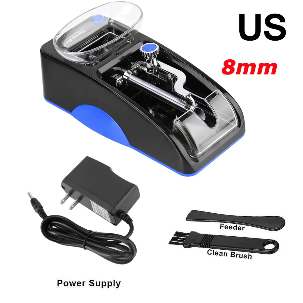 6.5/8Mm Cigarette Rolling Machine Electric Automatic Injector Maker Smoke Tool EU US Plug Tobacco Roller DIY Smoking Accessories