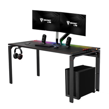 Secretlab Magnus Metal Desk | Ergonomic Gaming Desk with Magnetic Ecosystem | in-Built Cable Management Tray | Ultra-Durable| Black Magnetic Leatherette Desk Mat | 5-Year Warranty