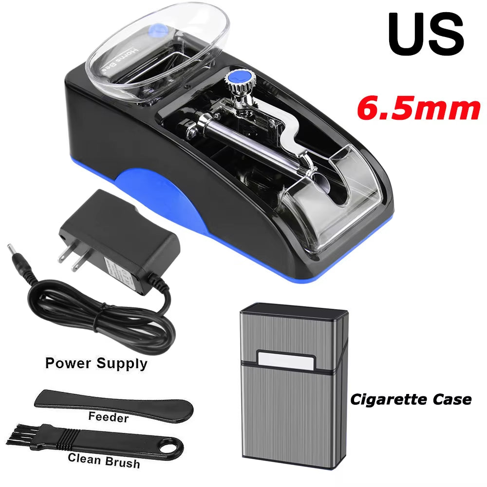 6.5/8Mm Cigarette Rolling Machine Electric Automatic Injector Maker Smoke Tool EU US Plug Tobacco Roller DIY Smoking Accessories