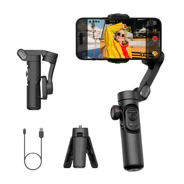 Gimbal Stabilizer for Smartphone, iPhone Gimbal w/Focus Wheel Face/Object Tracking for iPhone 16 15 Pro Max/Android Foldable 3-Axis Handheld Phone Stabilizer for Video Recording -Smart XE