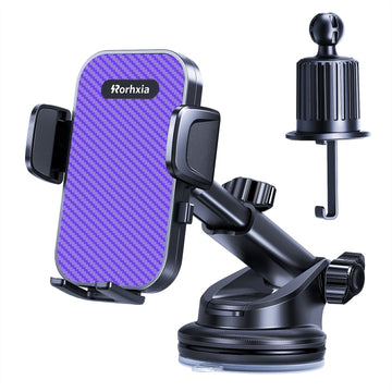 [2025 Most Stable & Flexible Suction Cup] 3-in-1 Car Phone Holder, Cell Phone Car Mount Fit for Vent/Dashboard/Windshield, All Phones, iPhone, Samsung and More
