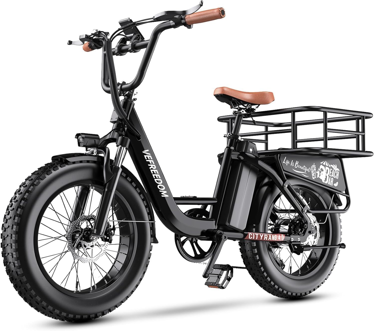 EUY Electric Bike for Adults with Peak 1500W Motor, 48V 20Ah Removable Battery Fast Ebike,Max 70Miles & 30MPH,20" x4.0 Fat Tire Commuting Electric Mountain Bike,7-Speed, Step-Thru Bicycle