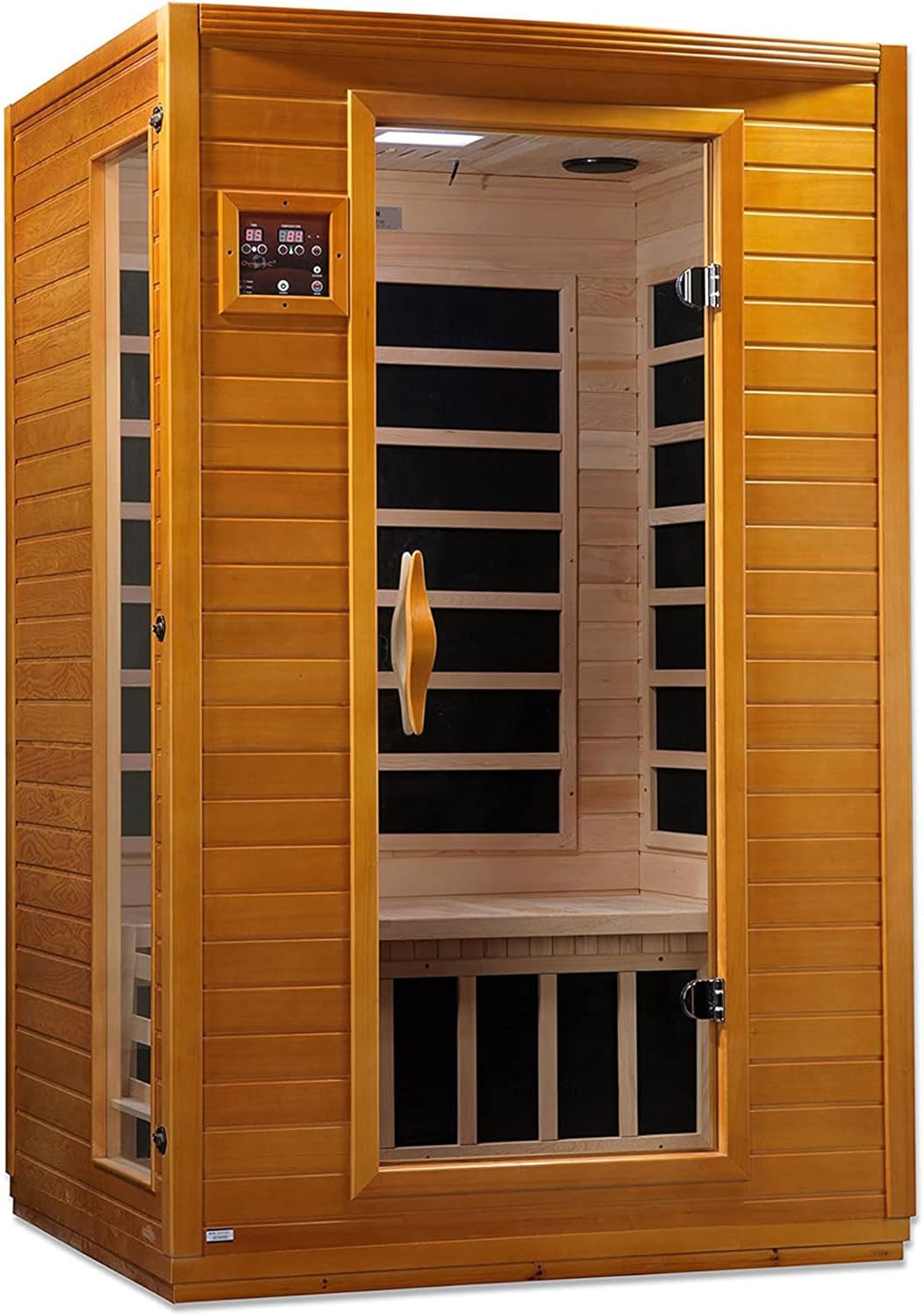 Dynamic Saunas Andora 2-Person Low EMF FAR Infrared Sauna with Red Light Therapy & Bluetooth Speakers | Personal Indoor Dry Heat Sauna for Home & Gym – Made from Canadian Hemlock