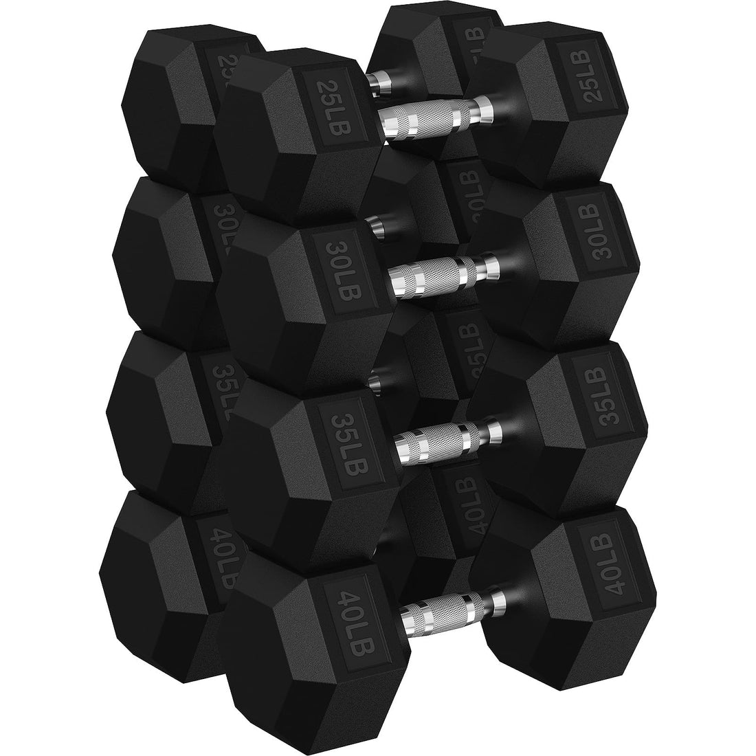 Hex Dumbbell Set, 30-480 lb Set Rubber Encased Exercise & Fitness Dumbbells, Weights Dumbbells Set, Hand Weight for Strength Training