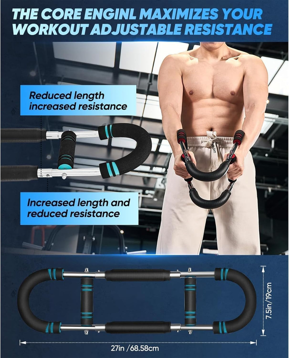 Pro Saker Arm & Chest Trainer – Adjustable Twister Workout Tool for Men & Women, Home Gym Ready