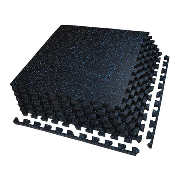 AIRHOP 0.56in Thick 48 Sq Ft Exercise Equipment Mats, 12 Tiles Upgraded Rubber Top with High Density EVA Foam, Large Interlocking Puzzle Gym Flooring for Home Gym, Heavy Weight Workout, 24 x 24in