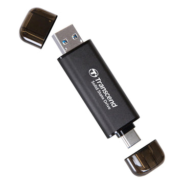Transcend 512GB External SSD, Up to 1,050MB/s, Dual USB Flash Drive for iPhone&iPad&Mac, Windows&Android, Tablet&PC, Smart TV, USB 3.2 Gen 2 Thumb Drive Photo Stick, 2-in-1 Type C &Type A Memory Stick