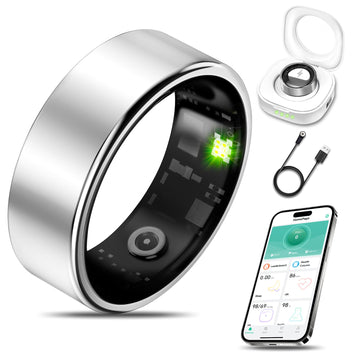 Smart Health Ring for Women Men Fitness Tracker with Heart Rate, Blood Oxygen, Blood Pressure, Sleep Monitoring, Step Counting, IP68 Waterproof for iPhone and Android, No Subscription Fee, Gold 8