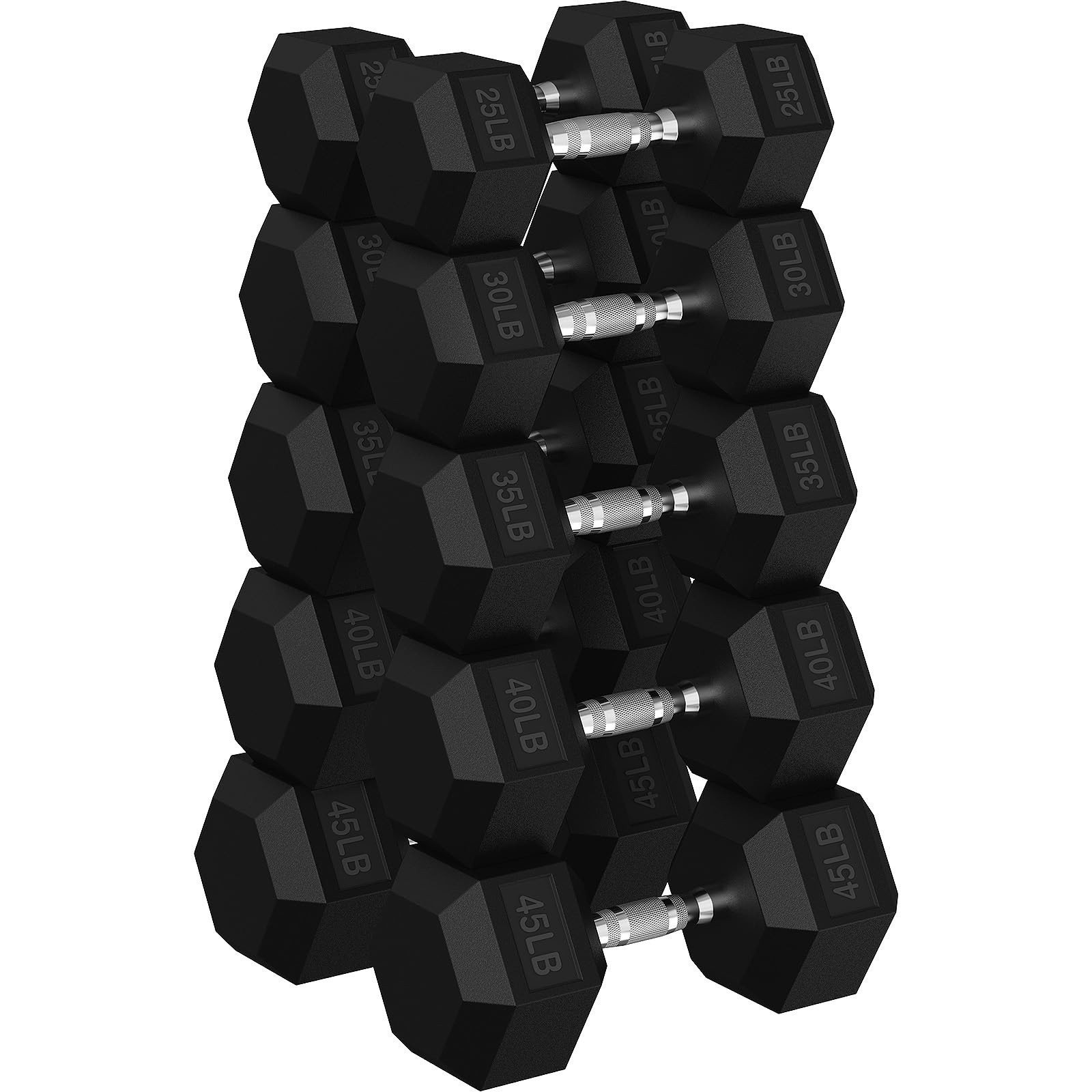Hex Dumbbell Set, 30-480 lb Set Rubber Encased Exercise & Fitness Dumbbells, Weights Dumbbells Set, Hand Weight for Strength Training