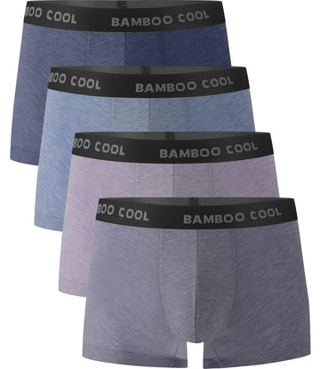 BAMBOO COOL Men's Ultra Breathable Underwear,No Riding Up Boxer Briefs with ComfortFlexible Waistband,Multipack
