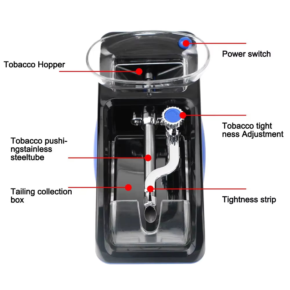 Electric Automatic Cigarette Rolling Machine Cigar Roller Smoking Tool EU Plug Injector Maker DIY Accessories