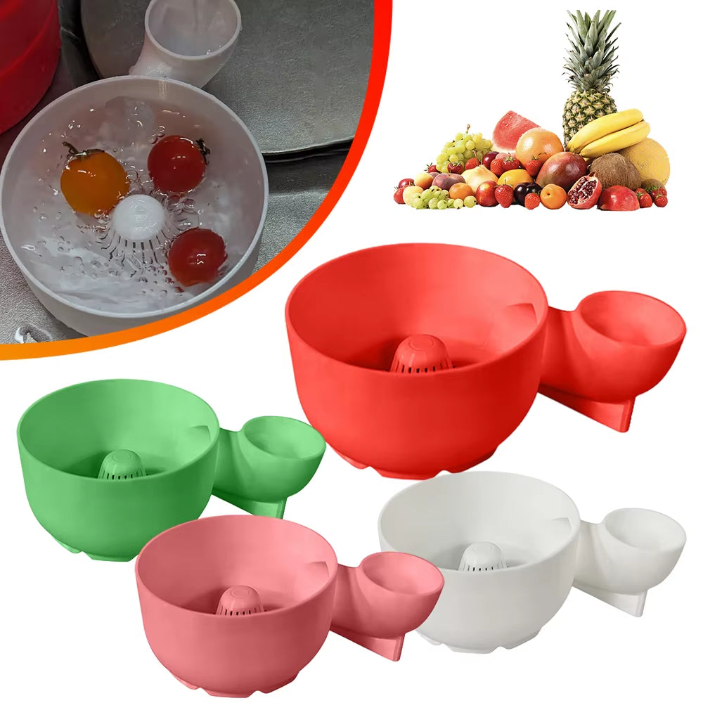 Food-Graded Fruit Wash Bowl Automatic Vegetable and Fruit Washer 3D Printing Portable Food Washing Spinner for Kitchen Draining