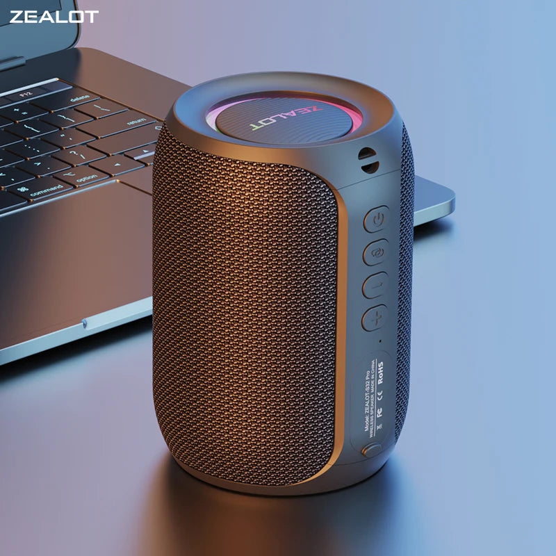 ZEALOT S32 Portable Bluetooth Speaker – Waterproof, Extra Bass, Built-In Mic, Wireless Bluetooth 5.2