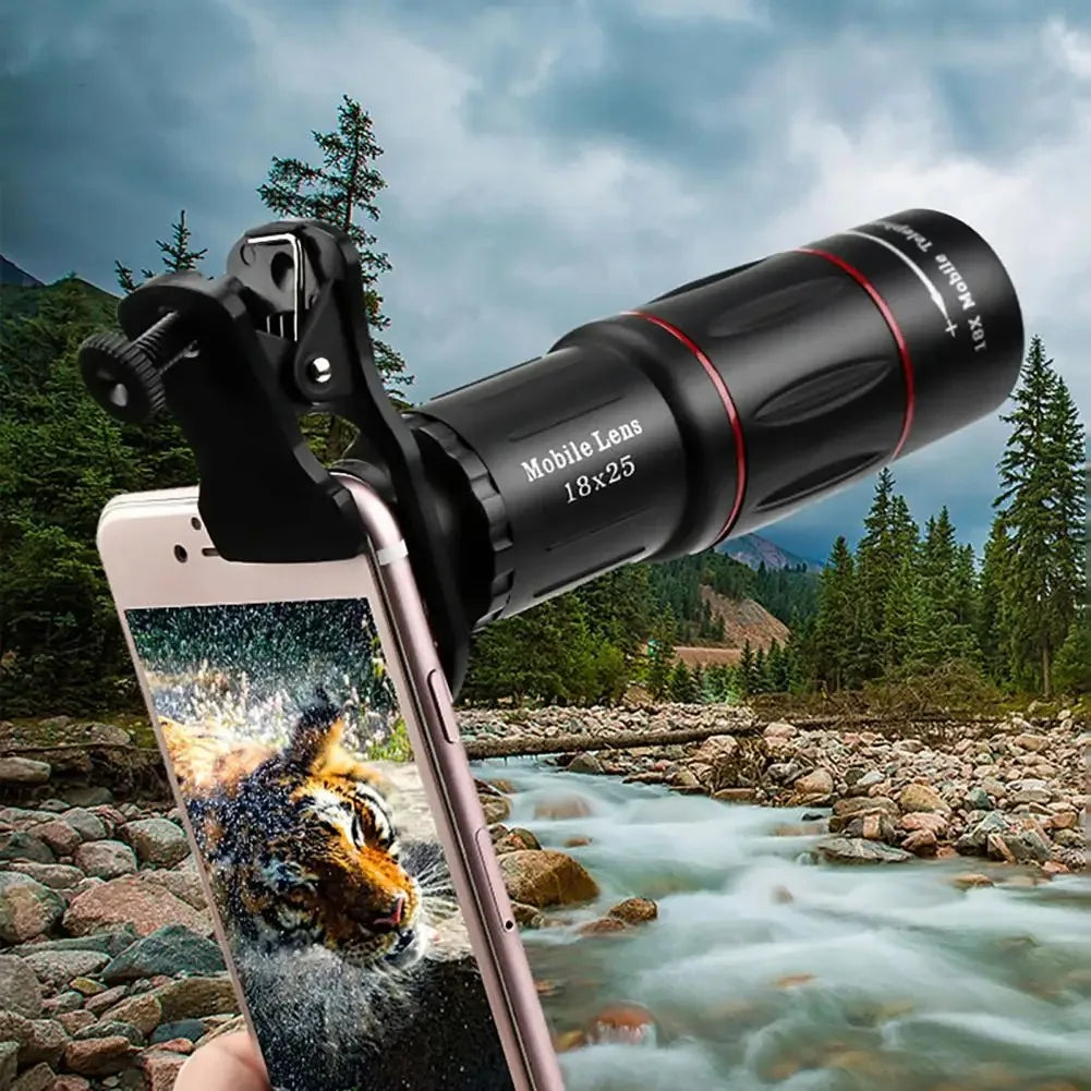 Mobile Phone 18x Telephoto Zoom Lens – Universal Clip-On Camera Lens for Long-Distance Shooting & Events