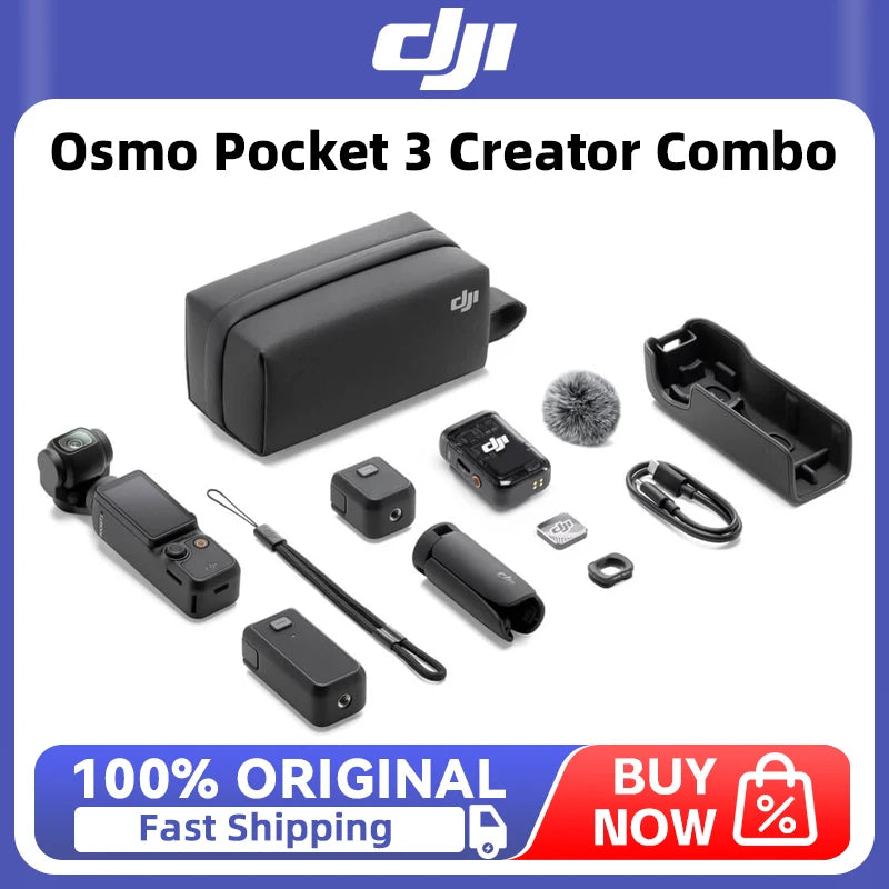DJI Osmo Pocket 3 Creator Combo – 4K/120fps 3-Axis Gimbal with 1-Inch Sensor, Fast Autofocus & Stabilization