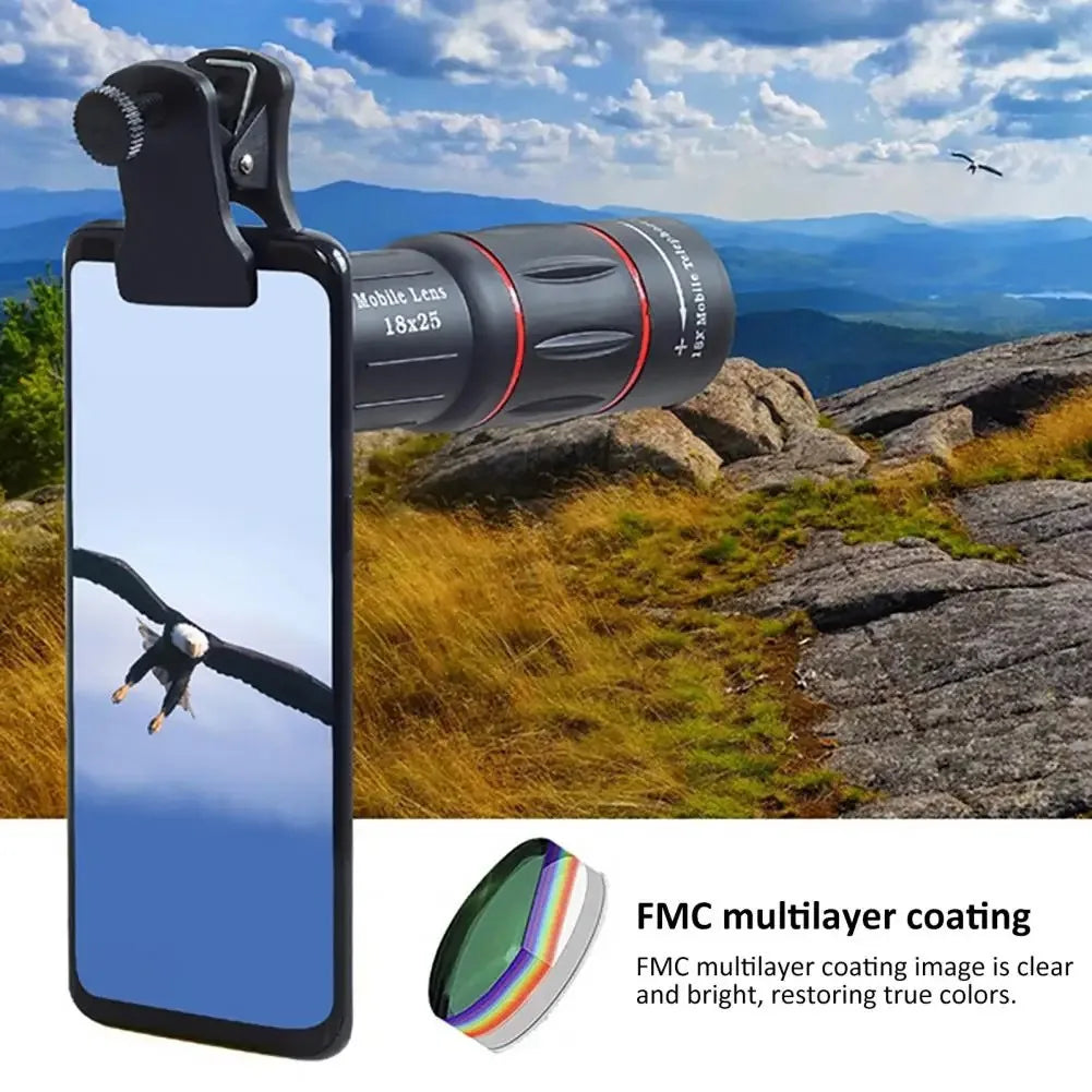 Mobile Phone 18x Telephoto Zoom Lens – Universal Clip-On Camera Lens for Long-Distance Shooting & Events