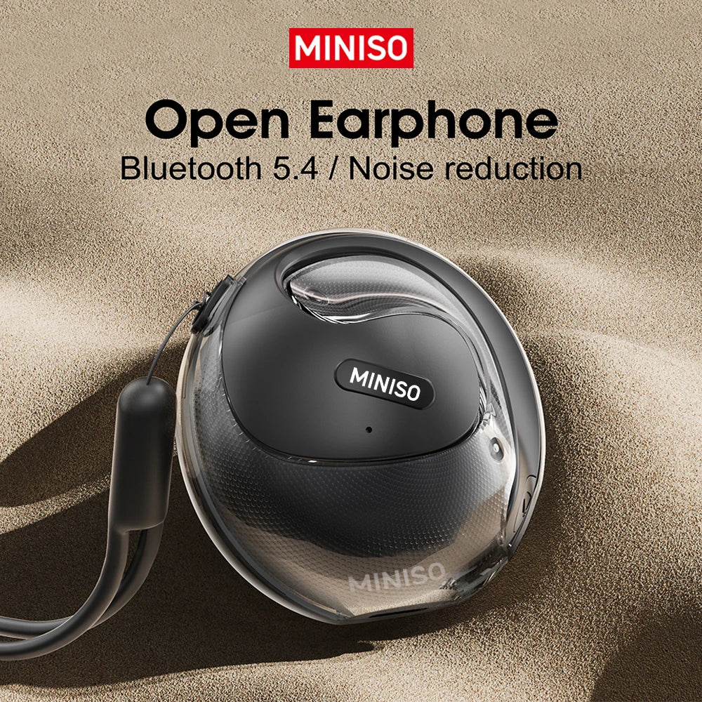 MINISO X15 Pro OWS Bluetooth 5.4 Headset – Ear-Hook Wireless Earphones with Mic & Noise Cancelling