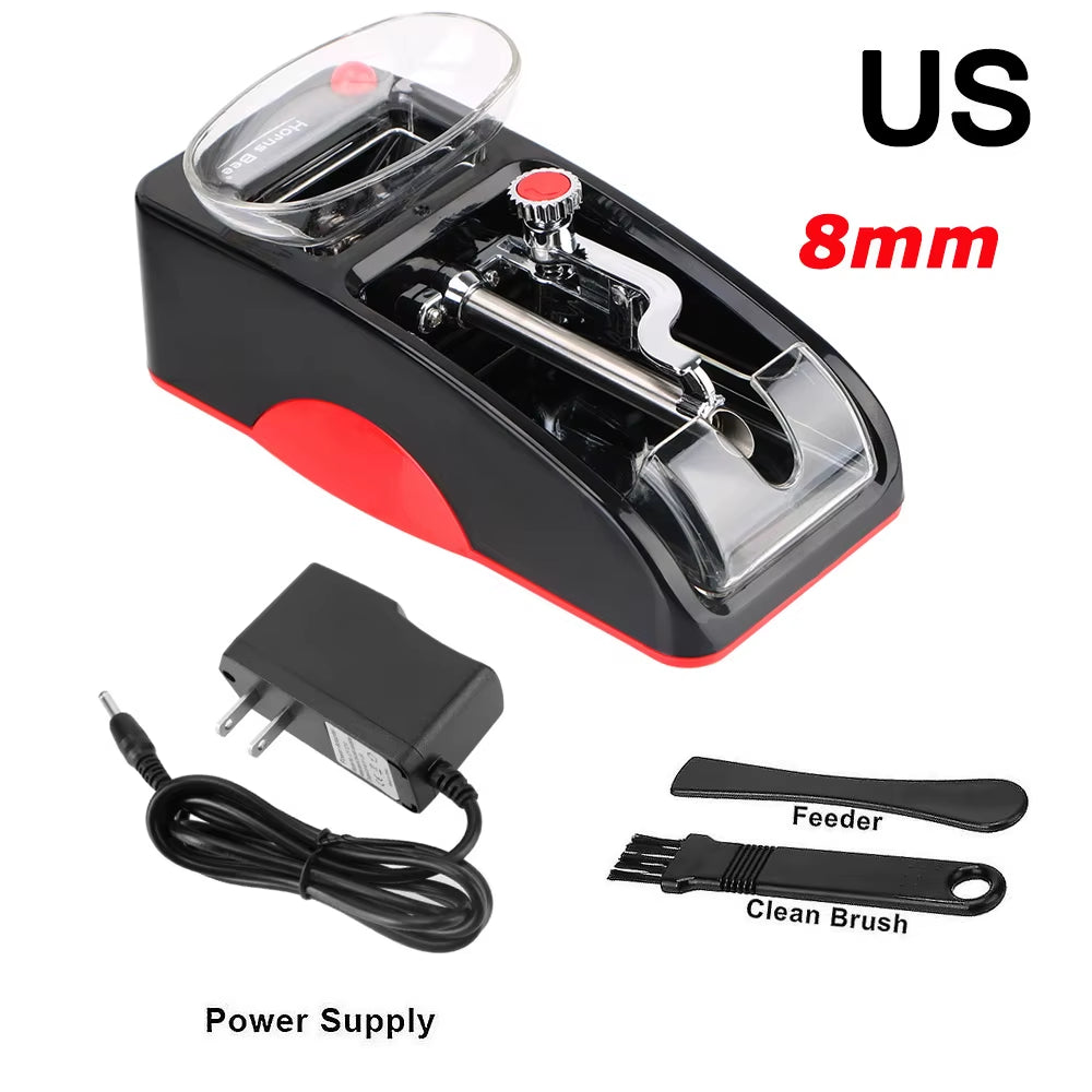 6.5/8Mm Cigarette Rolling Machine Electric Automatic Injector Maker Smoke Tool EU US Plug Tobacco Roller DIY Smoking Accessories