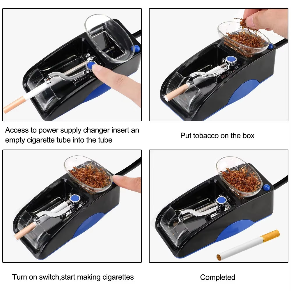6.5/8Mm Cigarette Rolling Machine Electric Automatic Injector Maker Smoke Tool EU US Plug Tobacco Roller DIY Smoking Accessories