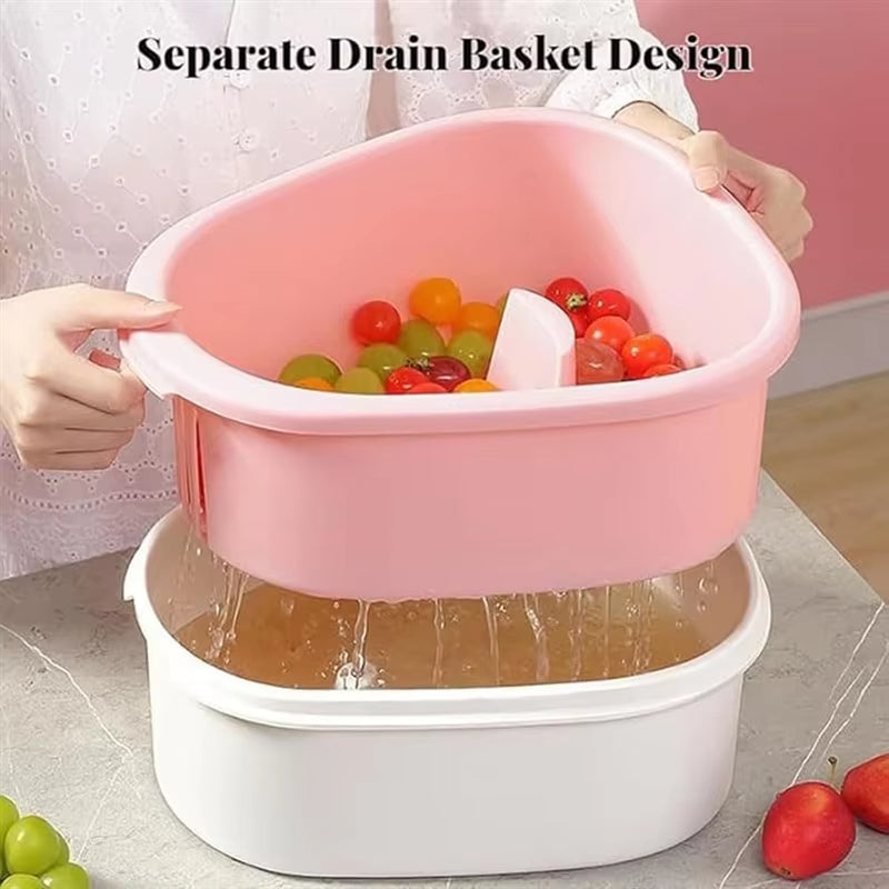 -FQYL Portable Fruit and Vegetable Washer with Brush, Fruit Washing Bowl for Easy Cleaning